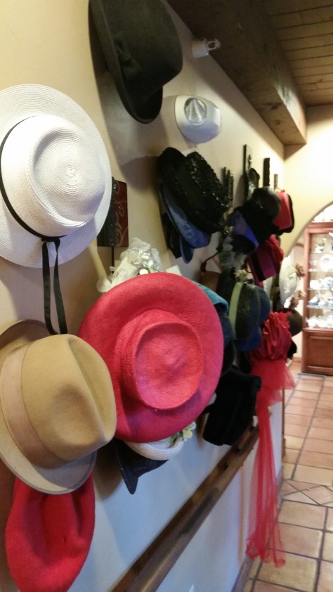 Fancy hats for the borrowing at St. James Tearoom, just for funzies.