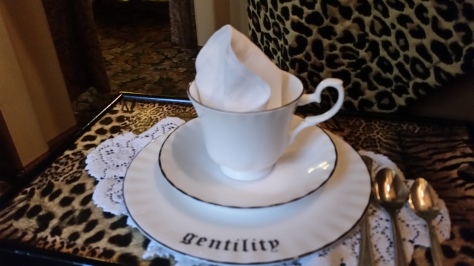 The dainty teacup, ready for service. 